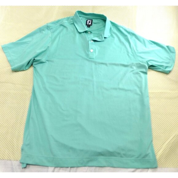 FootJoy Mens Mint Green Polo Shirt L 88% Polyester 12% Spandex Acushnet Company - Picture 1 of 7